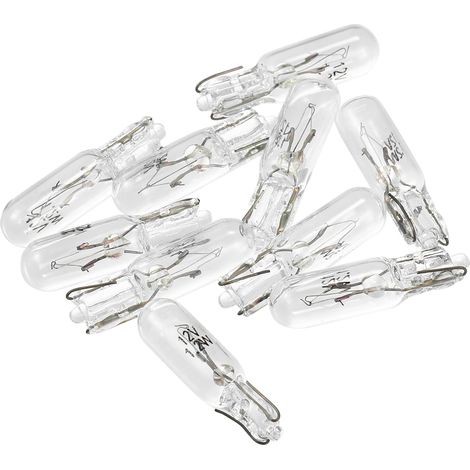 ampoules t5 pour tableau de bord 10 pièces 12 v 0,5 w blanc plastique/métal
