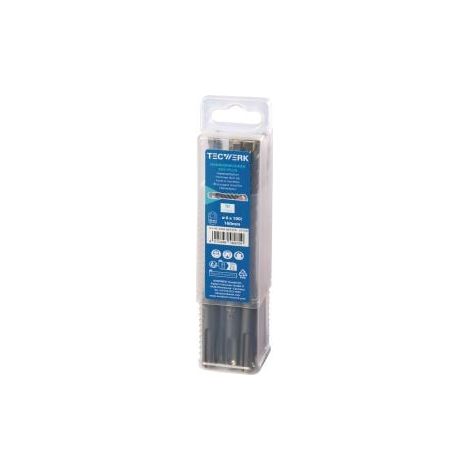 Marteau perforateur Grand conditionnement D.8,0mm Longueur de travail 150mm Longueur 210mm SDS-plus 10 p.TECWERK (1/3)