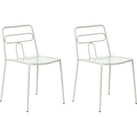 Gartenstuhl 2er Set AGEROLA Metall Hellgrün