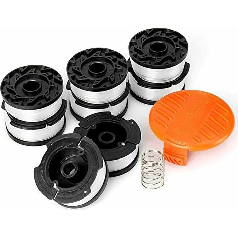 Line Trimmer Replacement Spool, 30 Feet 0.065" Line Replacement Spool for Black + Decker Trimmer Line (8 Replacement Spools, 1 Spool Cap, 1 Spring) (1/5)