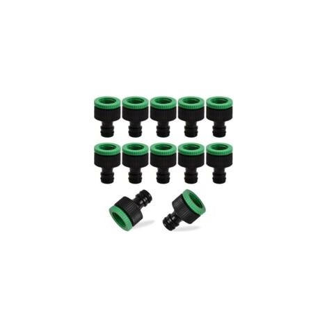 Raccord de robinet pour tuyau d'arrosage, connecteur de robinet 2 en 1 3/4" et 1/2", adaptateur, 10 pièces - Crezuo (1/4)