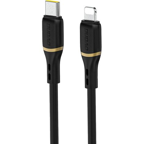 Dudao L25X USB-C - Lightning-Kabel 1 m 30 W mit weichem Silikongeflecht - Schwarz (1/5)
