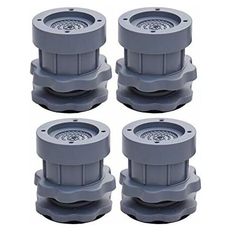 Set di 4 piedini per lavatrice antiscivolo e regolabili in altezza - Grigio