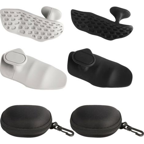 Poignées d'haltérophilie 2 paires, noires, rembourrées Tapis de gym antidérapant + 2 boîtes pour hommes et femmes (1/5)