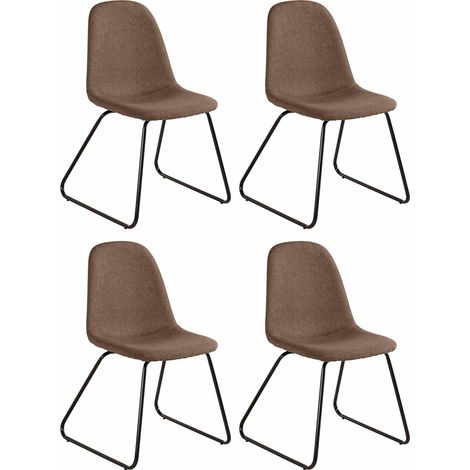 ColbyFauteuil de salle à manger en tissu Cappucino 4 Pack (1/3)