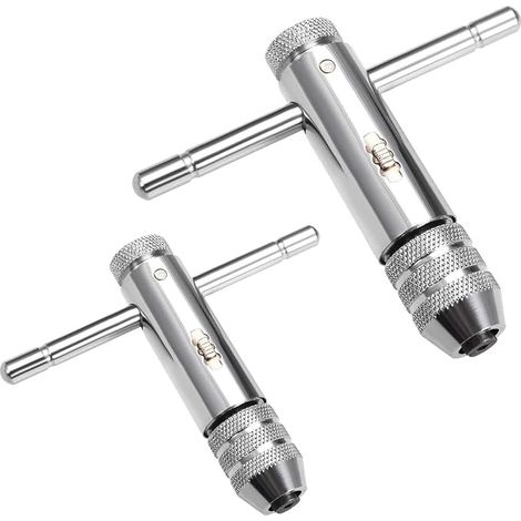 llaves de carraca para machos de roscar, llave de carraca ajustable con mango en T, soporte para machos de roscar M3-M8 / M5-M12, llave para roscas M3-M8 / M5-M12, accesorios para roscado manual. (1/5)