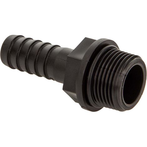 tecuro gerade Schlauchtülle Ø 16 mm x 3/4 Zoll AG mit O-Ring NBR, PP-schwarz (1/5)