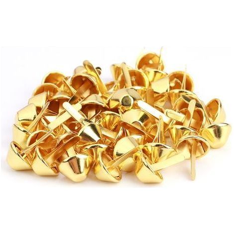 Set mit 50 Flachkopf-Kegelnägeln für Handtaschen, Lederwarenzubehör, DIY-Lederbedarf, Gold, 15 mm (1/5)