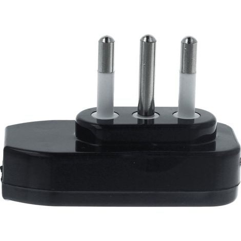 Spina Elettrica Piatta Salvaspazio Laterale 2P+T 10A 250V Nero XSL1028AN