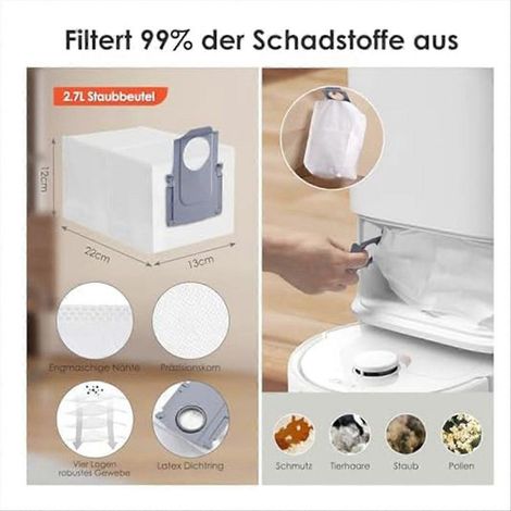 Zubehörset für den Roborock Q Revo Saugroboter: Staubbeutel, Hauptrotationsbürste, Seitenbürsten usw. (1/5)