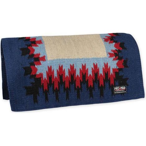 Beige e Blu Navy - Sottosella western modello Billy in tessuto navajo resistente (1/2)
