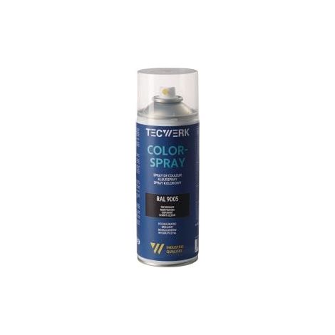 Colorspray noir profond brillant RAL 9005 400ml aérosol TECWERK (1/2)