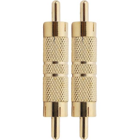 Adaptateur convertisseur RCA mâle-mâle professionnel plaqué or (lot de 2) (1/5)