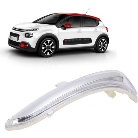 Rétroviseur Latéral Gauche Clignotant Logement Clignotant Coque de Remplacement pour Citroen C3 C4 Peugeot 208 2008 OE : 1607512680
