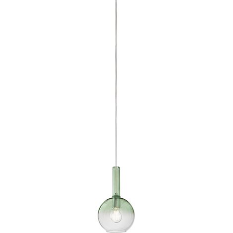 Suspension En Verre Borosilicaté Vert Transparent Dégradé, Douille E27, Design Moderne, Câble Réglable, Diamètre 20 Cm, Ip20 - Marque Perenz. (1/3)
