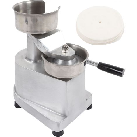 Presse à hamburgers manuelle, en aluminium et acier inoxydable, presse à hamburgers, façonneur de viande avec 500 papiers sulfurisés pour barbecue, diamètre 100 mm/3,94 pouces. (1/5)