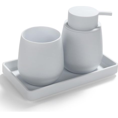 Ensemble Salle de Bain Accessoire Blanc Organisateur Salle de Bain 3 Pièces (1/5)