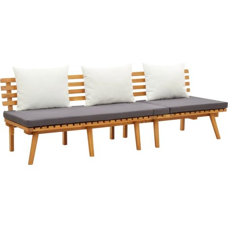 Garden Day Bed Acacia wood colour, White, Dark Grey vidaXL