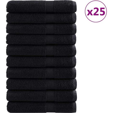 Serviette Invité SOLUND 25 pcs Noir 100 x 200 cm 550 gsm (1/5)