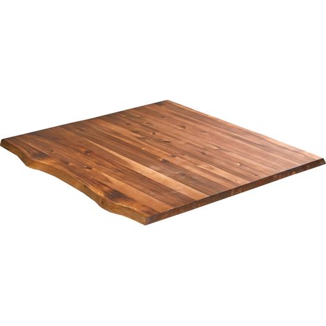 Tischplatte Baumkante Akazie cognac 90 x 90 cm Esra (1/5)