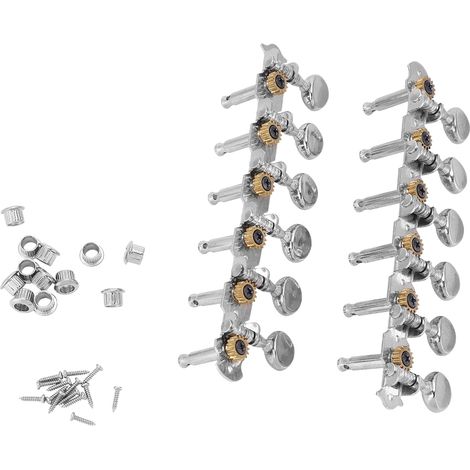 Têtes de mécanique en alliage de zinc pour guitare 12 cordes, mécaniques 6+6 à chevilles ouvertes (1/5)