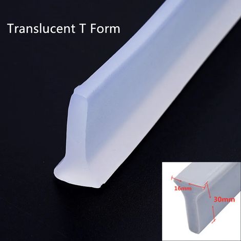 (Translucent T Form-about 300cm) Water Shower Dam Bathroom Water Stopper Silicone Retaining Strip Flood Barrier Dry And Wet Separation Blocker (1/4)
