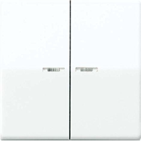 Jung Bilanciere 2 posti, con conduttore di luce, Duroplast, Serie AS, bianco AS 591-5 KO5