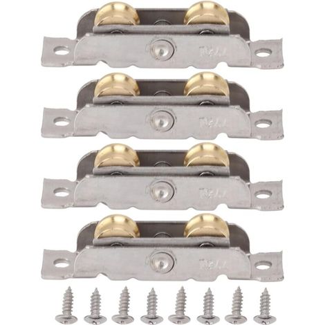 4 PCS Coulissante Patio Porte Rouleau Assemblage Porte Coulissante Tandem Rouleau En Métal Porte Coulissante Roue Remplacement (1/4)