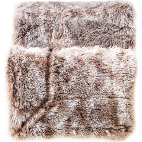 Plaid Imitation Fourrure "Antartic" 180x220cm Chocolat (1/4)