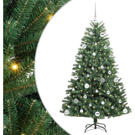 Sapin de Noël  Arbre de Noël Artificiel à Branches Articulées Vert 150 cm (1/5)