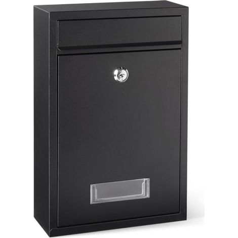 32 5cm H x 21 5cm W x 8 5cm D, Noir Basics Boîte aux Lettres Murale verrouillable, en Fer Durable (1/5)