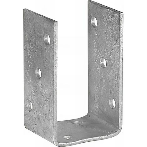 Embase pied de poteau en U zinguée à visser - 71 x 120 x 4 mm