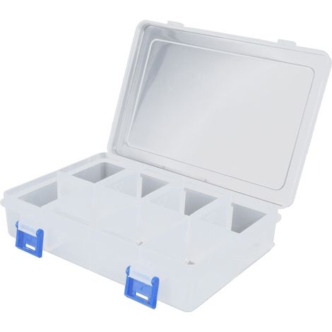 3-teilige transparente Aufbewahrungsbox mit herausnehmbarem Gitter, 8 Fächern, PP-Werkzeug- und Hardware-Organizer, wiederverwendbarer Trennwand. (1/5)