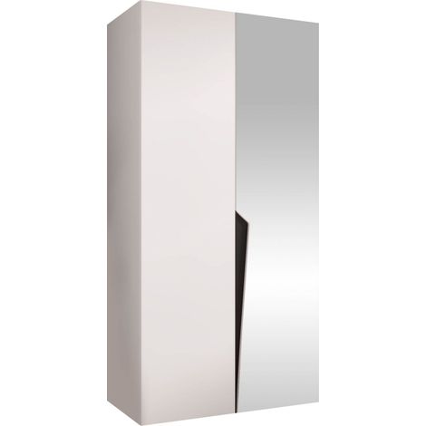 Armario Hartford 608, Blanco, 202x100x52cm, Puertas de armario: Con bisagras, Número de estantes: 0 (1/5)