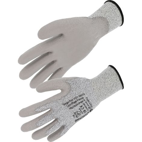 Lot 10 Gants de Manutention PU sur Support Nylon Polyamide Jauge 18 - Ultra-Fins Tactiles - Norme EN388 - Taille 8 (1/2)