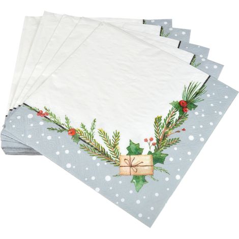 20 serviettes en papier Branche de sapin