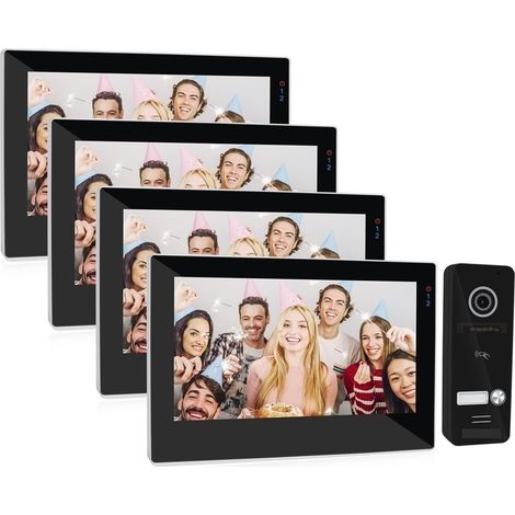 Caméra de sécurité sans fil avec sonnette vidéo TUYA WiFi interphone vidéo interphone 7 pouces 1080P moniteur à écran tactile avec application caméra filaire/déverrouillage de carte magnétique Install (1/5)