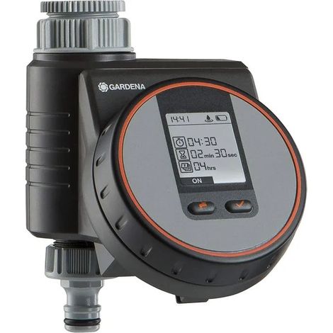 Gardena Wassersteuerung Flex 1890-28 automatisches Bewässerungssystem schwarz grau orange (1/2)