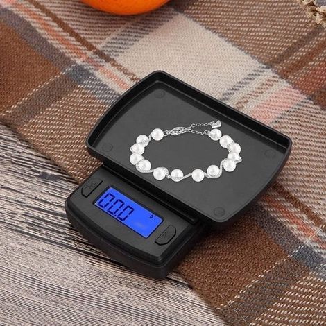 Balanza，Balanza de precisión，Escala de 0,01 a 500 gramos，Balanza para joyería，Balanza de bolsillo，Negra (1/5)