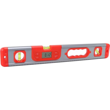 Niveau à bulle numérique en alliage d'aluminium, 4 x 90°, 2 x 180°, niveau électronique professionnel pour la mesure, rouge (1/5)