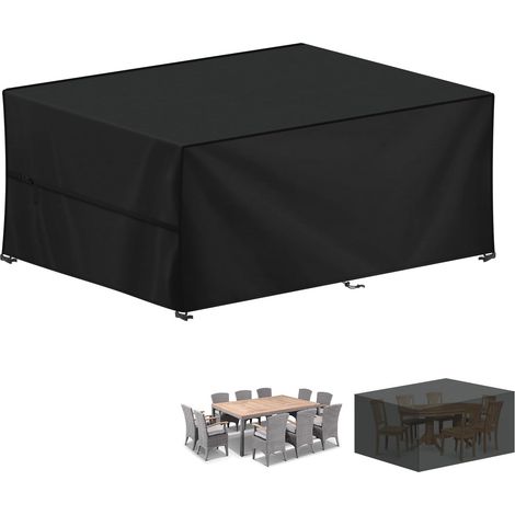 Housse Salon de Jardin 220x130x85cm Housse Table Jardin Imperméable Housses de Protection pour Meubles de Jardin, 420D Tissu Oxford Bache Salon de Jardin Exterieur, Anti-UV, Rectangulaire (1/5)
