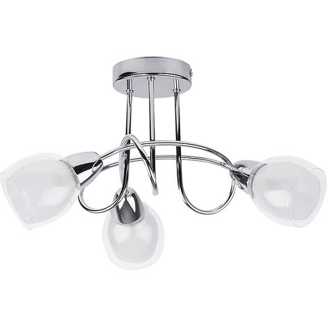 Spot light sistema ferroviario Dave vetro metallo cromato Ø41cm H: 23cm (1/4)