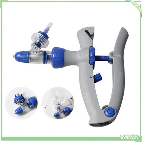 Injecteur continu (pistolet à seringue) - FAFEICY - 5 ml - PP - Bleu - Réglable (1/5)