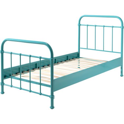 Lit 90x200 Sommier inclus Vipack New York - Menthe (1/3)