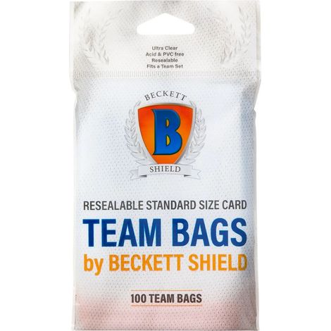 100 Beckett Shield: Wiederverschließbare Team-Kartenbeutel in Standardgröße