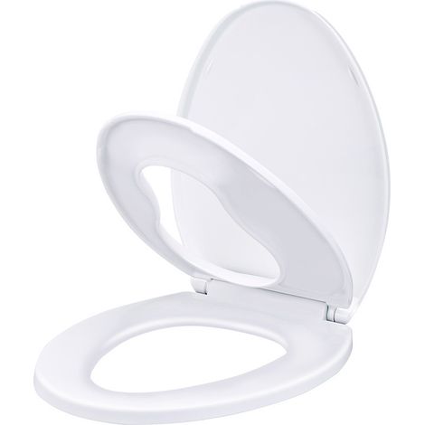 Abattant WC 2 in 1 U-Form mit integriertem Magnetreduktor, Rutschenfrei, Réglables Charnières, Universelles U-förmiges Siège-WC, (1/4)