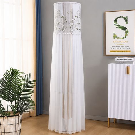 Housse de climatiseur colonne 175-185 cm branches vertes et voile blanc sans retrait réf 7147 300 g – Livraison gratuite