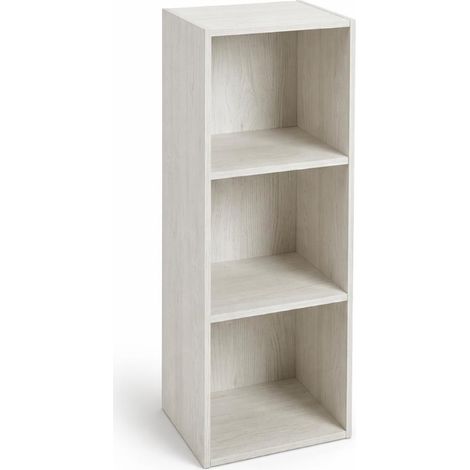Libreria Scaffale Modulo Aperto 3 Ripiani Portaoggetti 30x24x80H cm Bianco LIB03 30x24x80H cm - 3 Ripiani Bianco Nordico