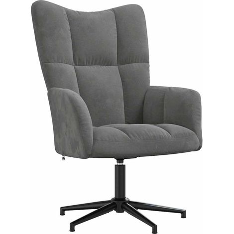 Maison Exclusive - Sedia Relax Grigio Scuro in Velluto (1/5)