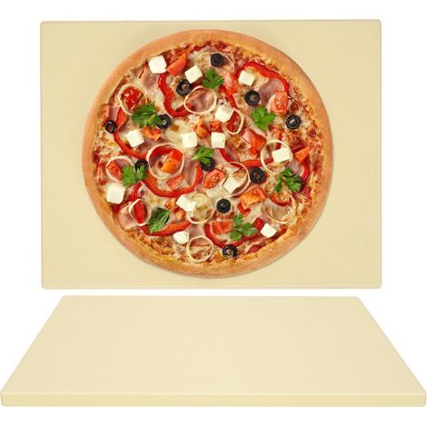 Pierre à pizza 38x30 cm Cordierite pour four et grill, croûte croustillante (1/4)